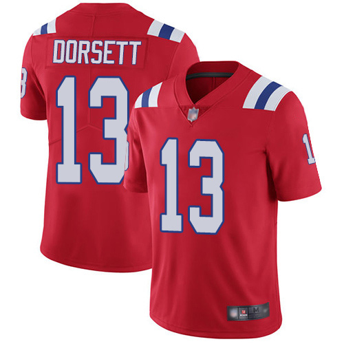New England Patriots Football #13 Vapor Limited Red Men Phillip Dorsett Alternate NFL Jersey->youth nfl jersey->Youth Jersey